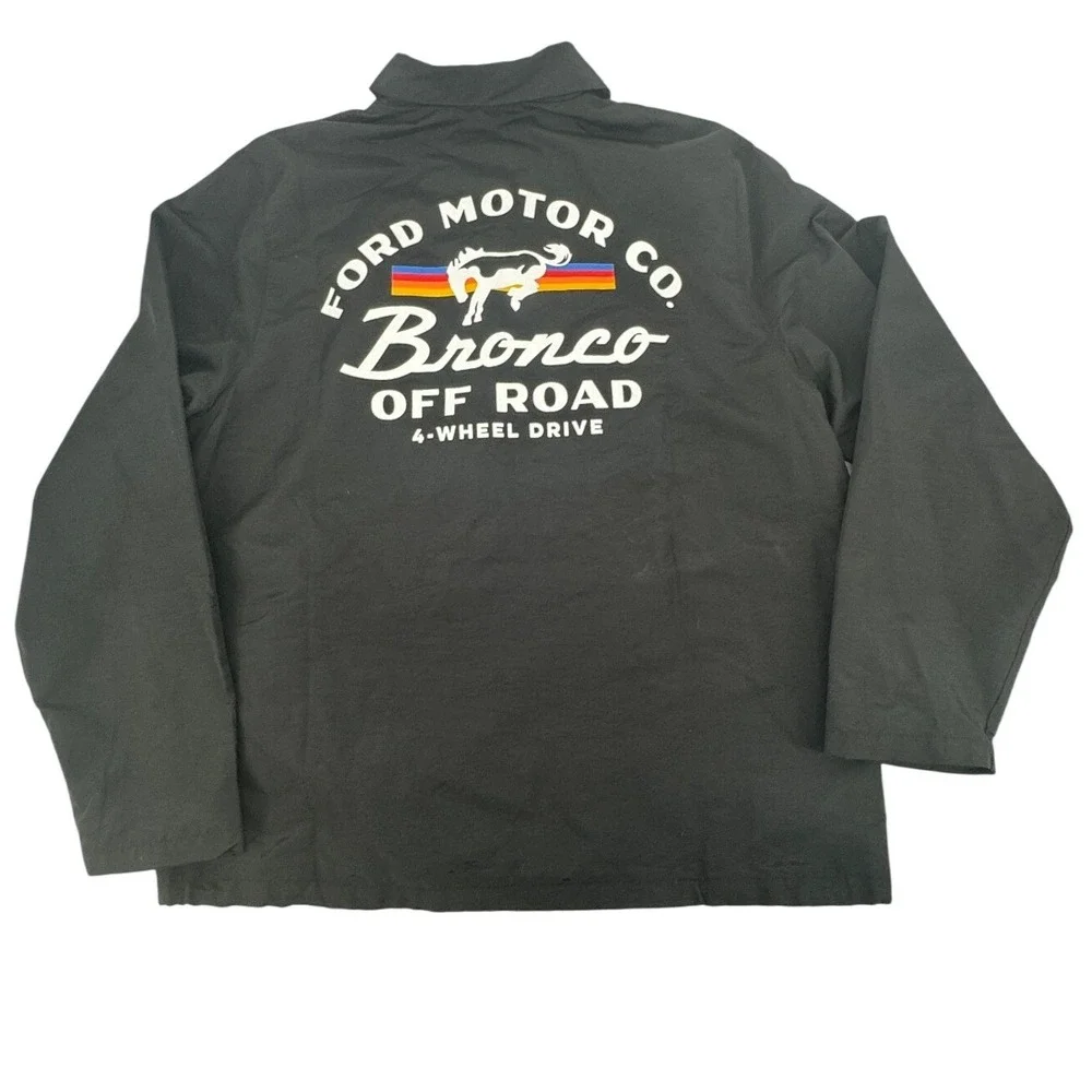 Ford Bronco Dealer Jacket Mens XL American Needle Black Off Road Graphic Wind
